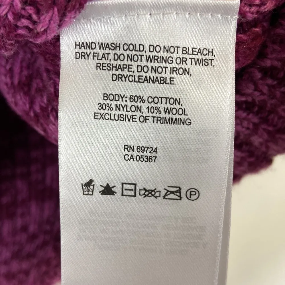 Columbia Winter Worn II Pink Purple and White Fair Isle Cozy Ski Sweater Large - Image 9