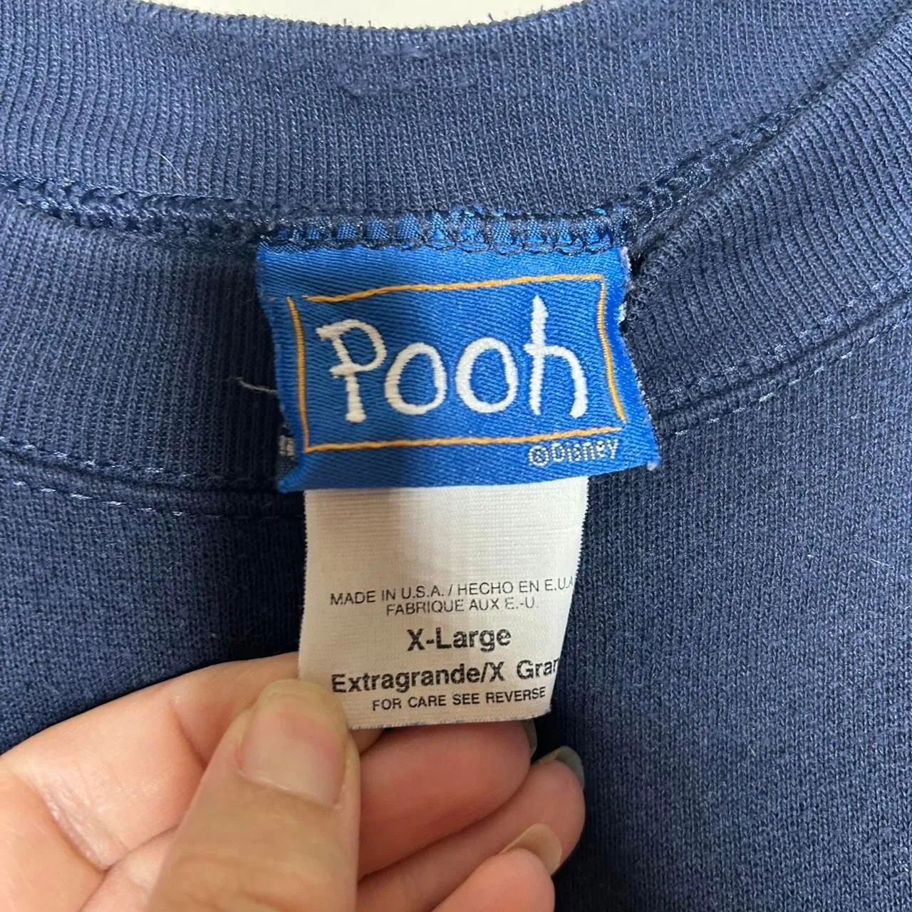Disney Navy blue vintage 90s 1990s Winnie the Pooh crewneck sweatshirt - Image 2