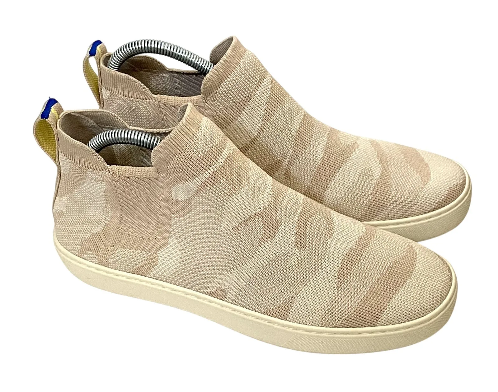 Rothy's High Top Slip On Stretch Casual Sneaker Tan Cream Camo Size 10.5 - Image 1