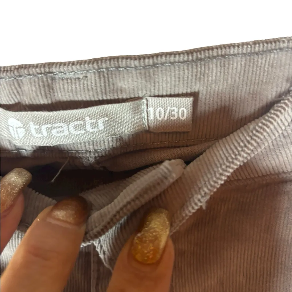 Tractr “Mona” High Rise Crop Corduroy Pants Womens 10/30 NWT Gray - Image 4
