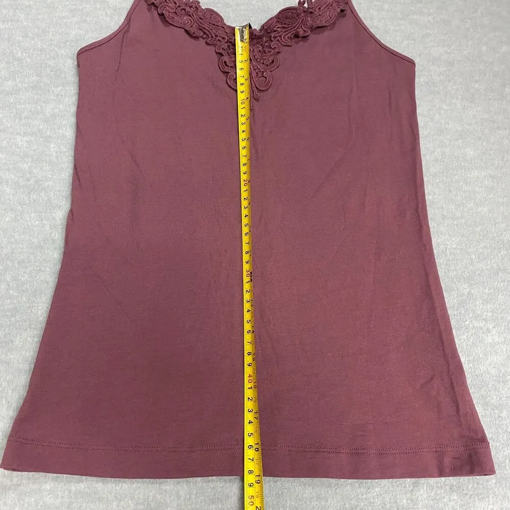 Vintage Y2K Cami Tank Top Womens Small Petite Embroidered Vneck Spaghetti Strap - Image 8