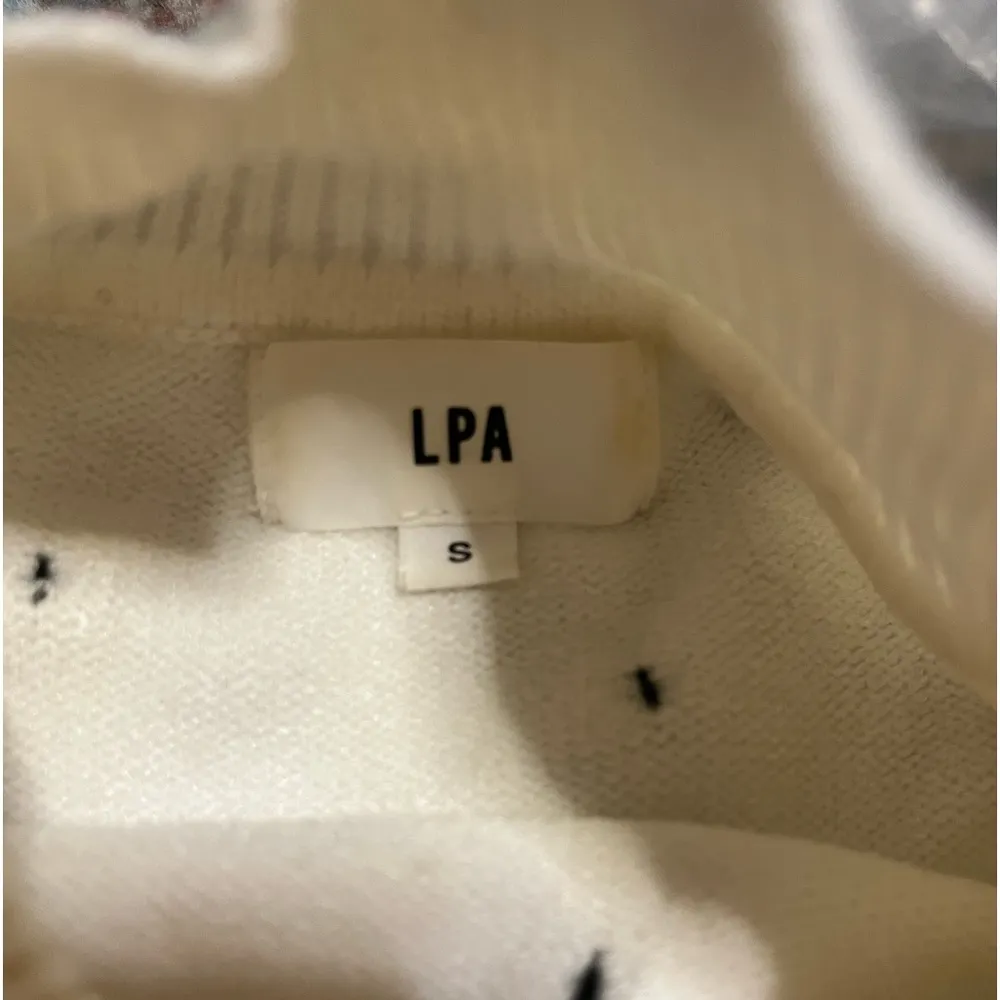 LPA Teza Sweater in Cream Polka
Dot Small Pom Poms Black Turtle
Neck Rib… - Image 4