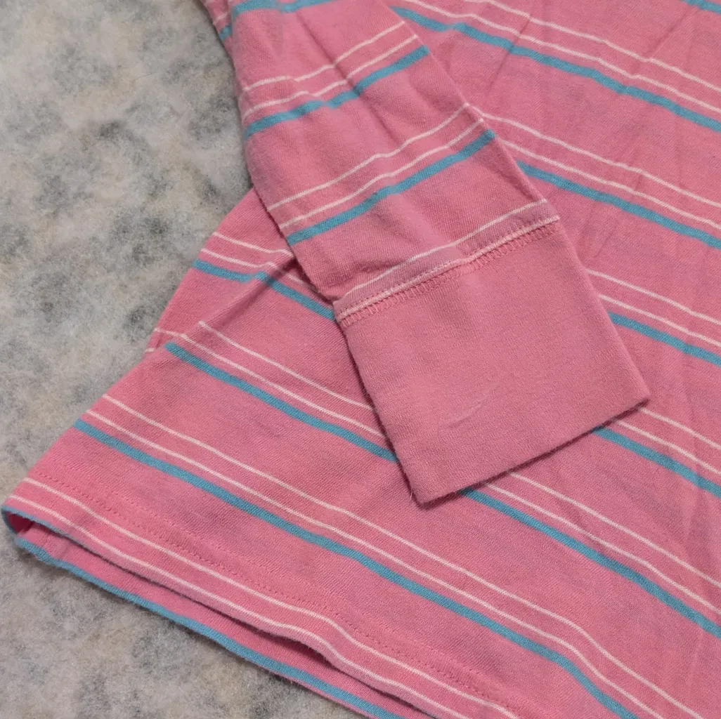 Vintage 2000s Aeropostale Pink Striped Long Sleeve Tee Y2K Mall Girl XL - Image 3
