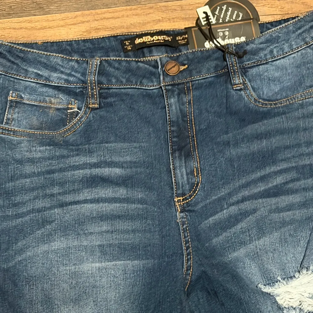 Dollhouse Dark Christina Blue high rise Distressed Skinny Jeans size 32/30NWT - Image 7