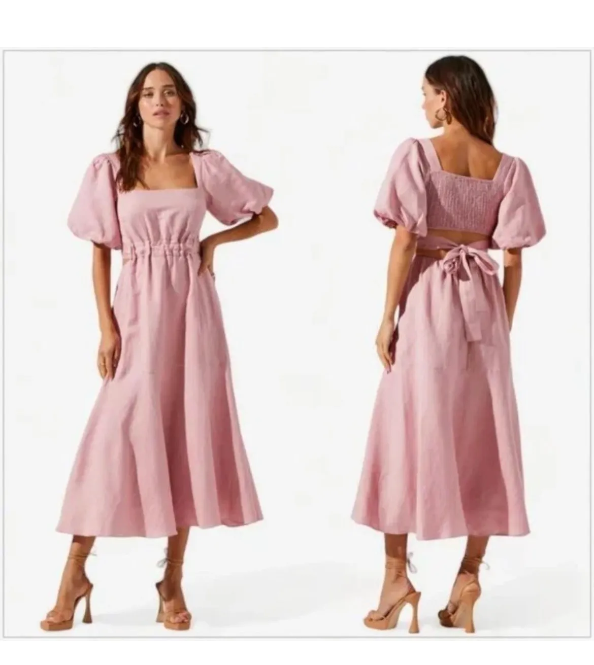 Angeles Puff Sleeve Cutout Dress - Image 5