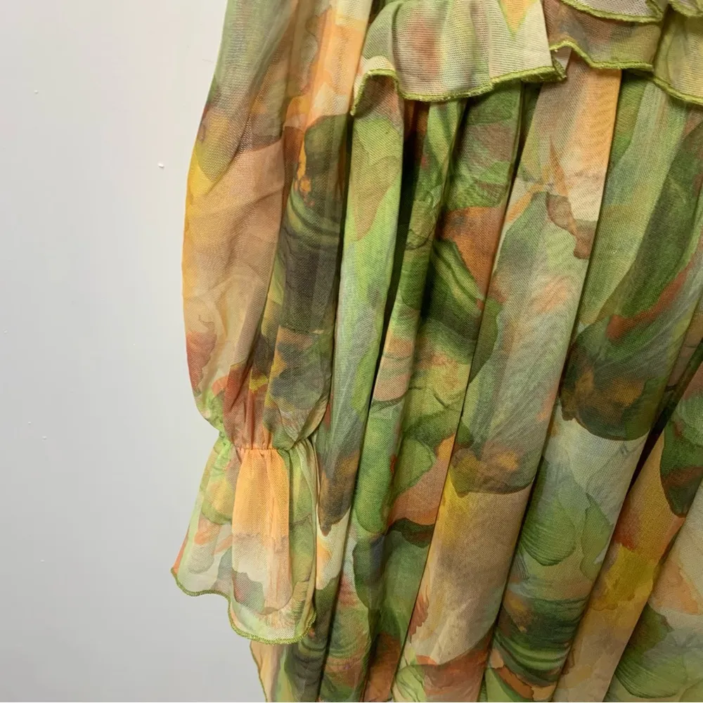 ZARA NEW OFF SHOULDER FLORAL MINI DRESS SZ M - Image 8