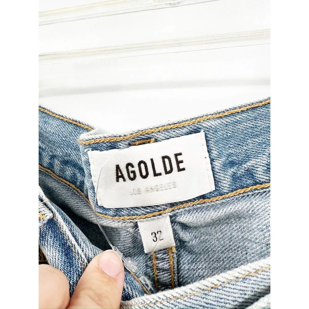 Agolde Criss Cross Upsized Jeans Suburbia Blue Denim Jeans Size 32 - Image 5