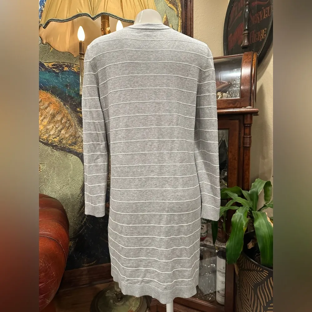 EUC Talbots Gray Open-Front long Cardigan Sweater - Image 2