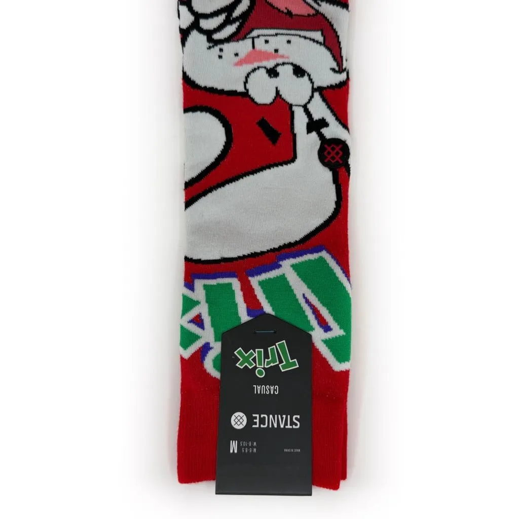 Stance Trix Cereal Crew Socks Medium Mens Womens Rabbit Red White Fun Gift - Image 3
