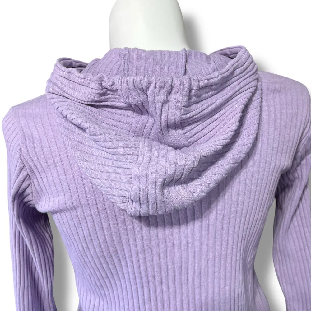 Tavin Womens Maxi Sweater Dress Ribbed Hooded Long Sleeve Purple Pullover Sz 12 - Image 5
