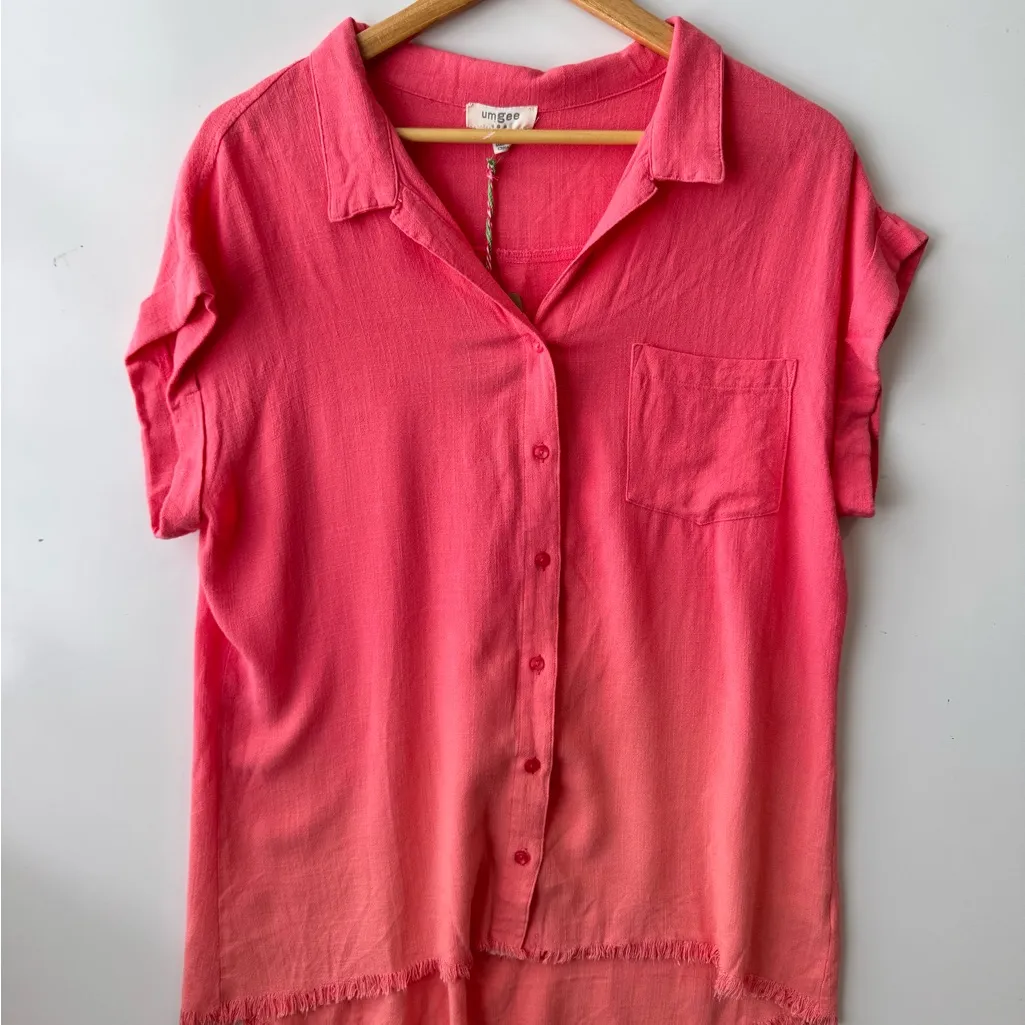 Umgee Sun-Kissed‎ Edge Bleach Dip Dye Shirt NWT Size Medium - Image 4