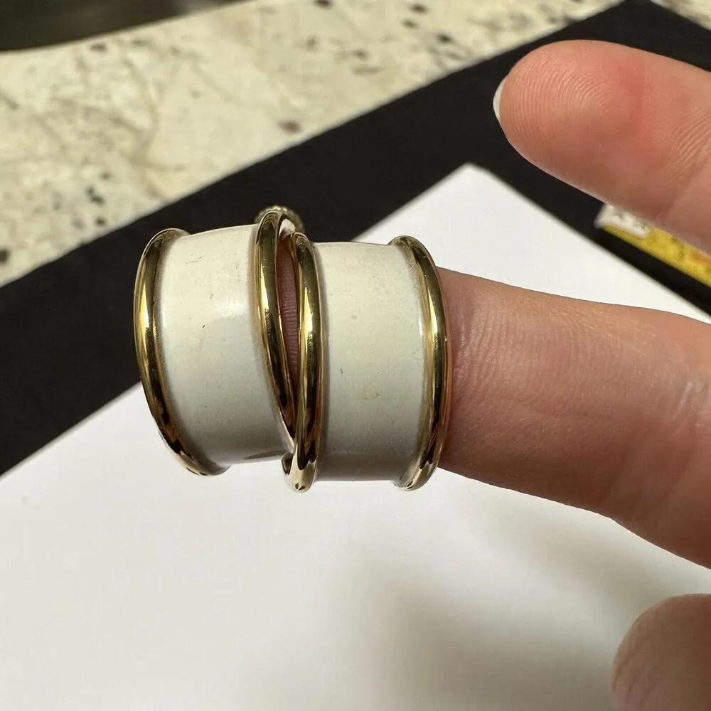 1 Monet 1 Napier Clip On Earrings Gold Tone Lot Of 2 Signed - Image 8