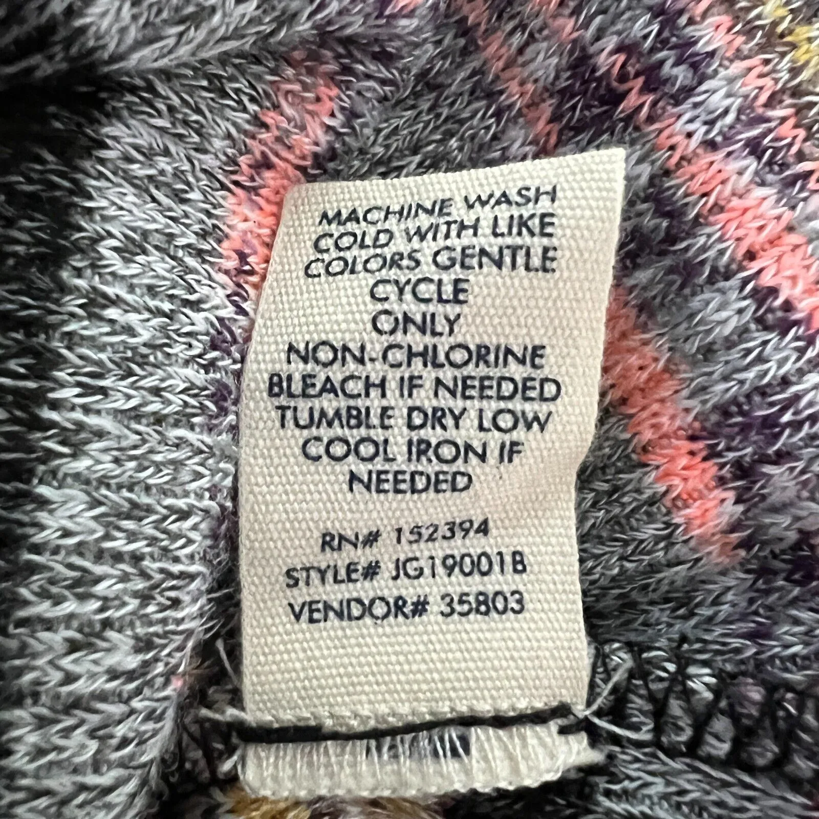 BKE Shirt Womens Small Gray Pink Thermal Top‎ Striped Raglan Sleeve Knit Casual - Image 9