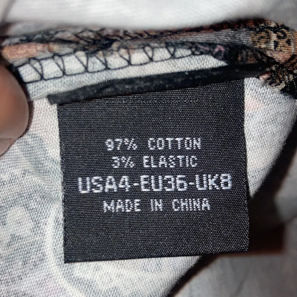 Hearts & Roses Gray, Purple, Tan & Black Elephant & Paisley Dress Size 4 - Image 11