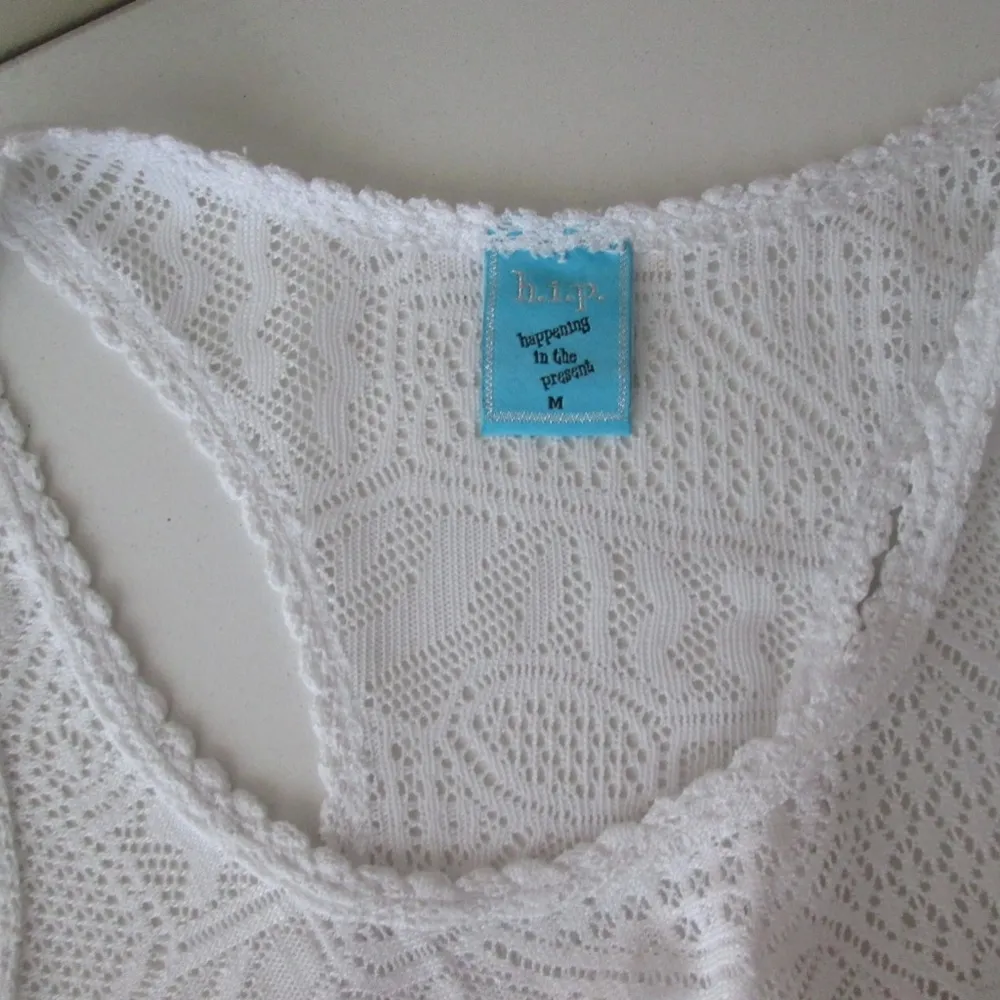 H.I.P. White Lace Tank Top - Size Med - Image 3