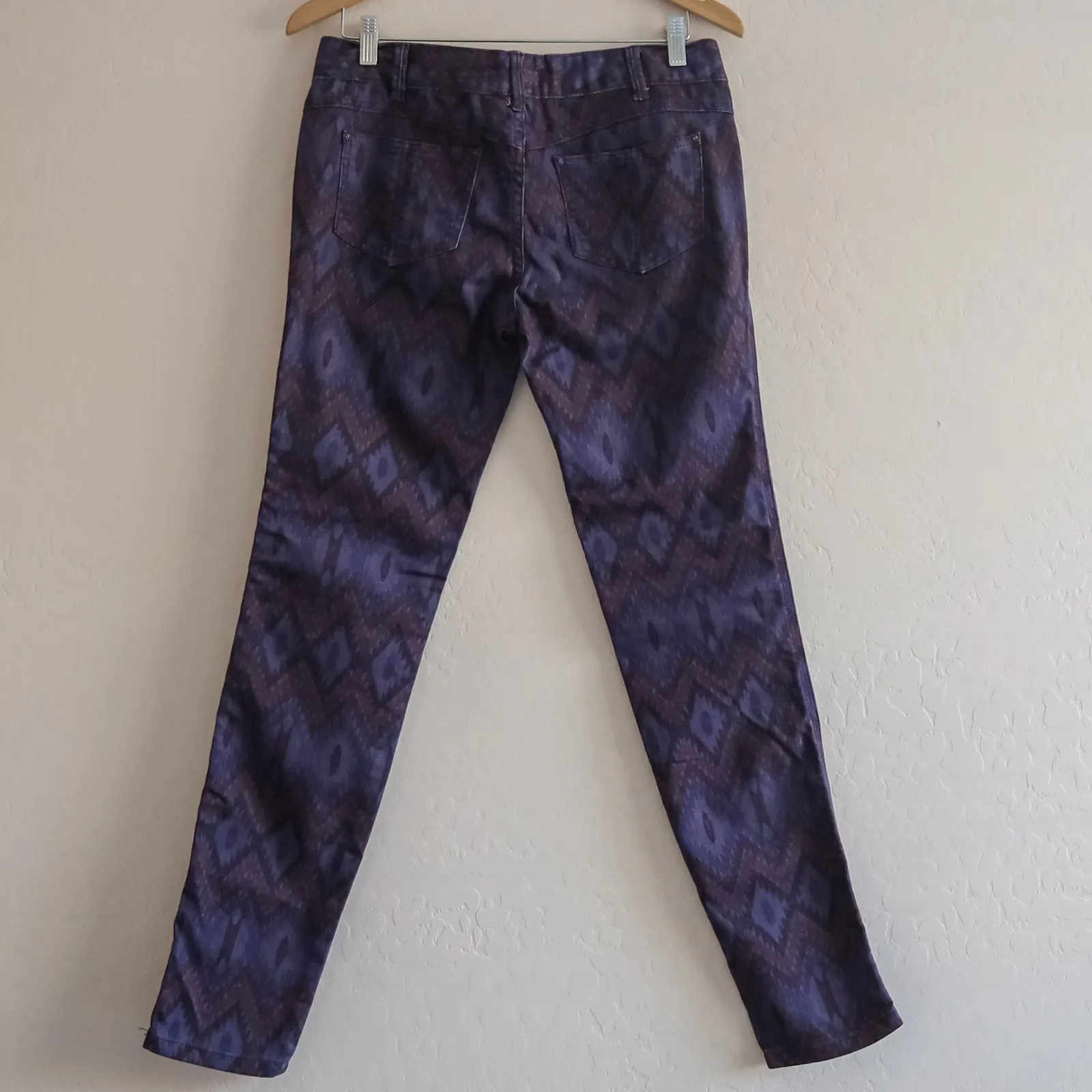 Free People Jeans Skinny Printed Aztec Purple‎ Denim Pants Size 29 Stretch Boho - Image 4