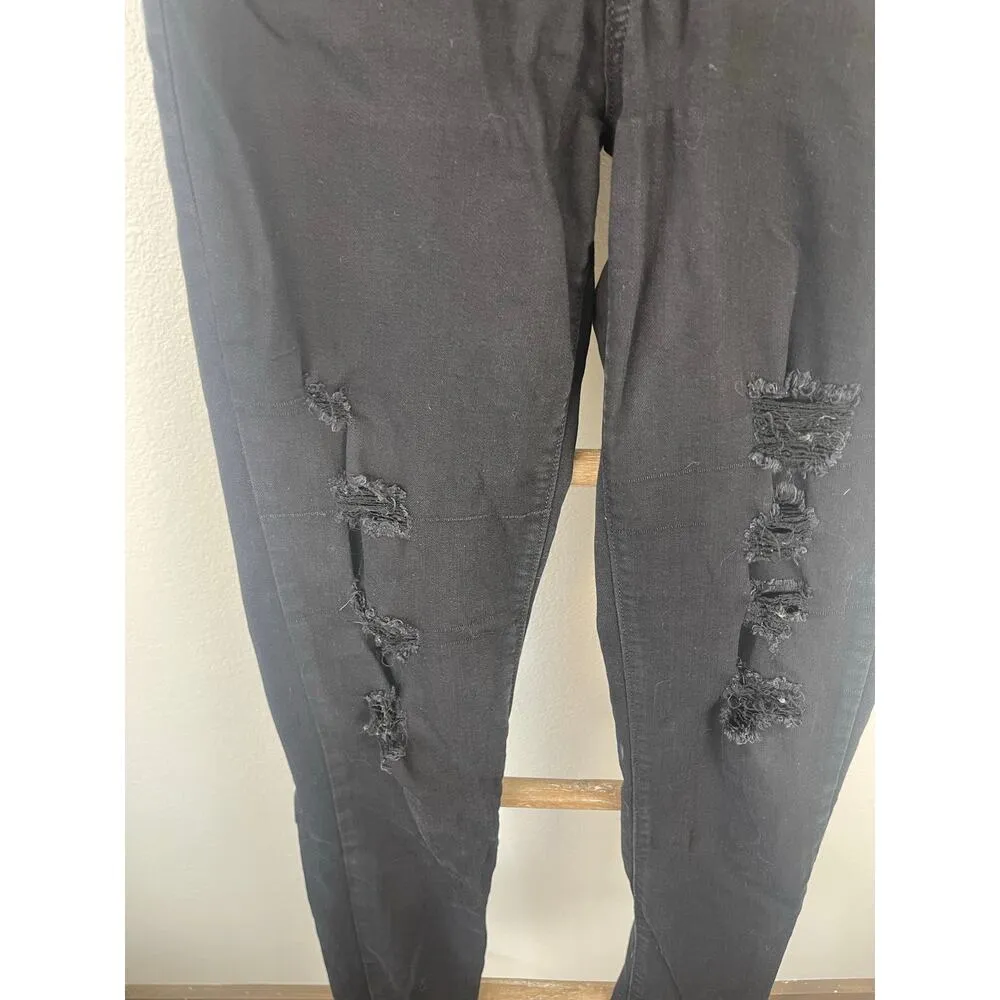 Flying Monkey Distressed Black Skinny Jeans Womens 27 x 33 - Image 3