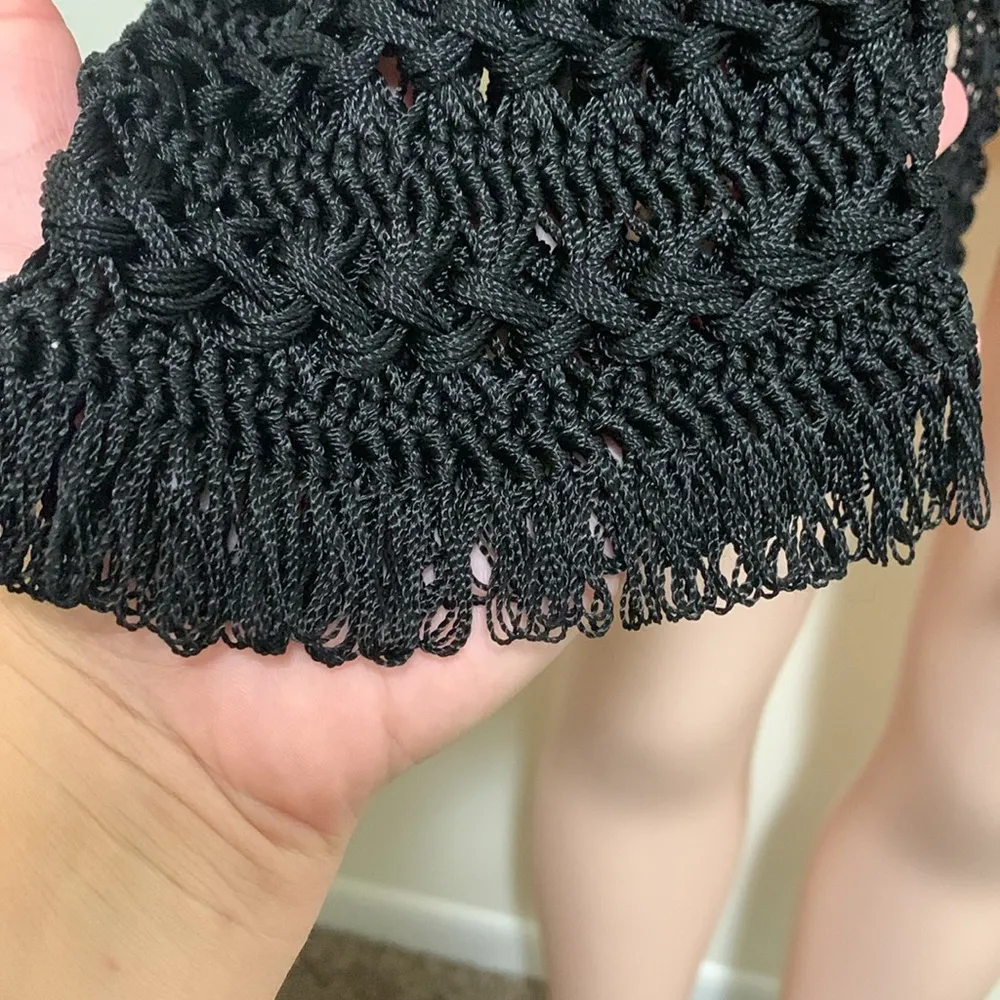 Chico’s party cocktail sweater cardigan woman size 3 very beautiful detail black - Image 2