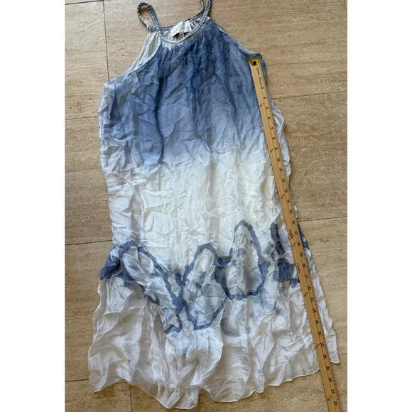 Belle France Dress Sleeveless Ombre Casual Summer Dress Size M‎ silk blue dye Size M - Image 4