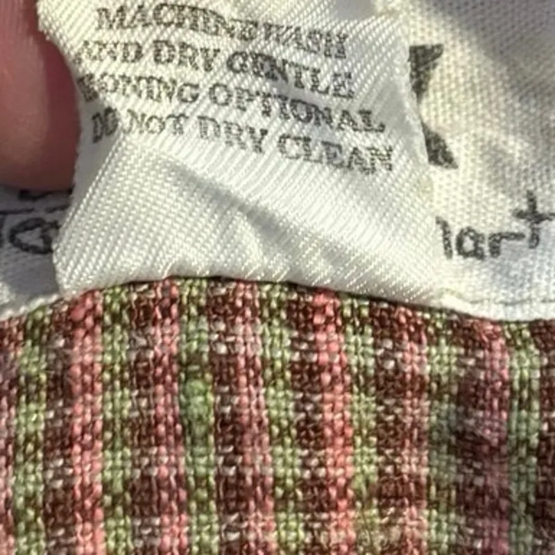 Flax Size L Oversized Boxy Fit Linen Gingham Plaid Jacket Button Front Pockets - Image 5