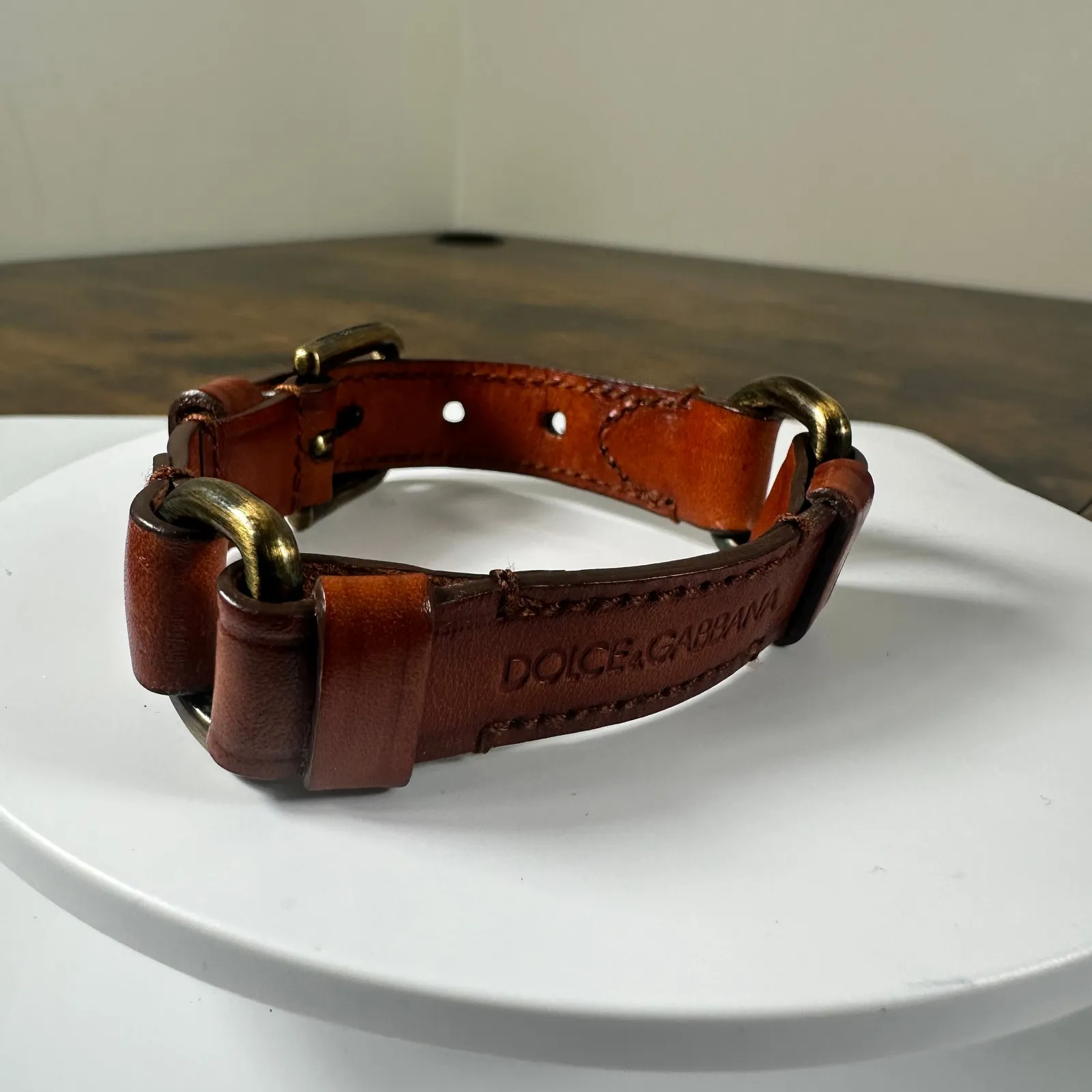 Dolce & Gabbana Brown Leather Bracelet Women's Men's - Image 2
