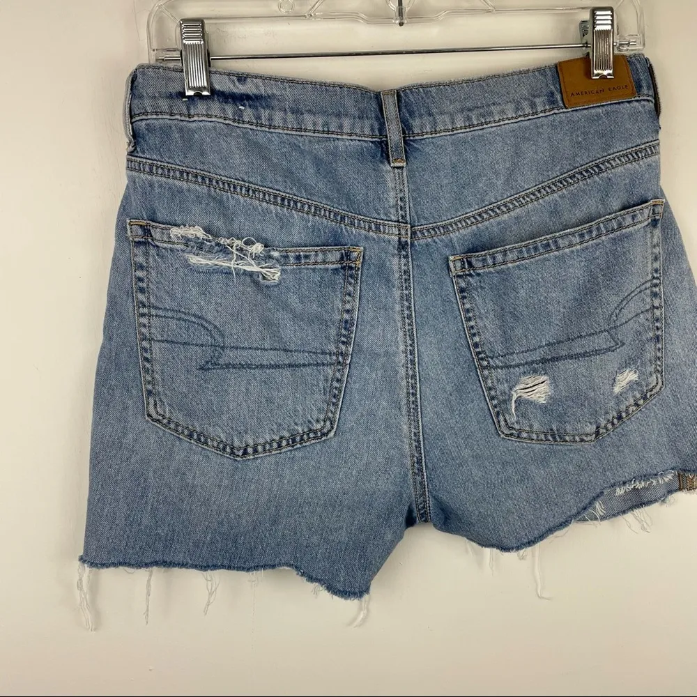 American Eagle Skater Jean Distressed Cut Off Jean Shorts Sz 4 - Image 6