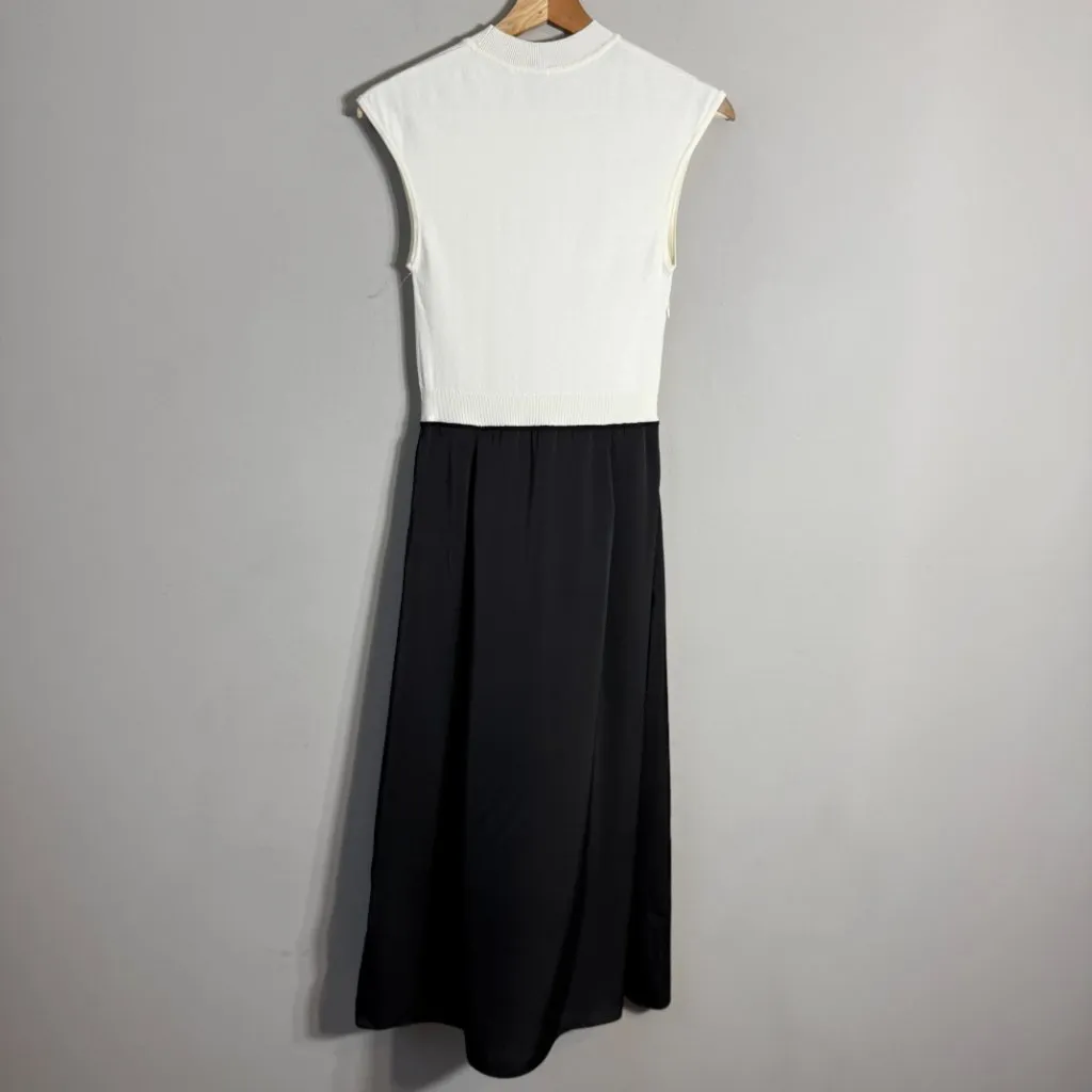 Hugo Boss Ferdola Mixed Media Midi Dress Women's XS Ivory Black Career Chic NWOT - Image 12