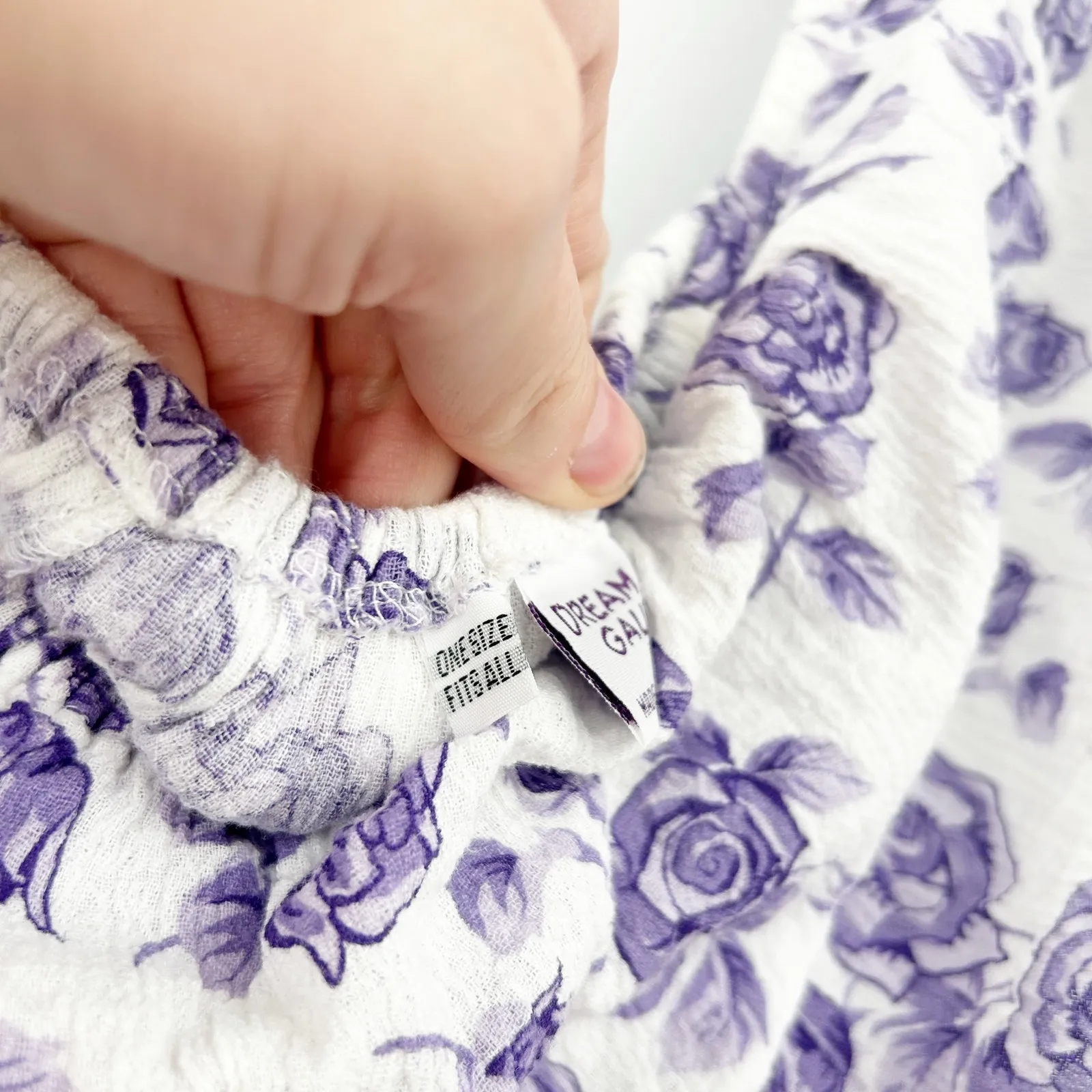 Dream of Gauze Vintage 80s Resorweart Cottagecore Off Shoulder Floral Dress‎ OS Purple Size undefined - Image 7