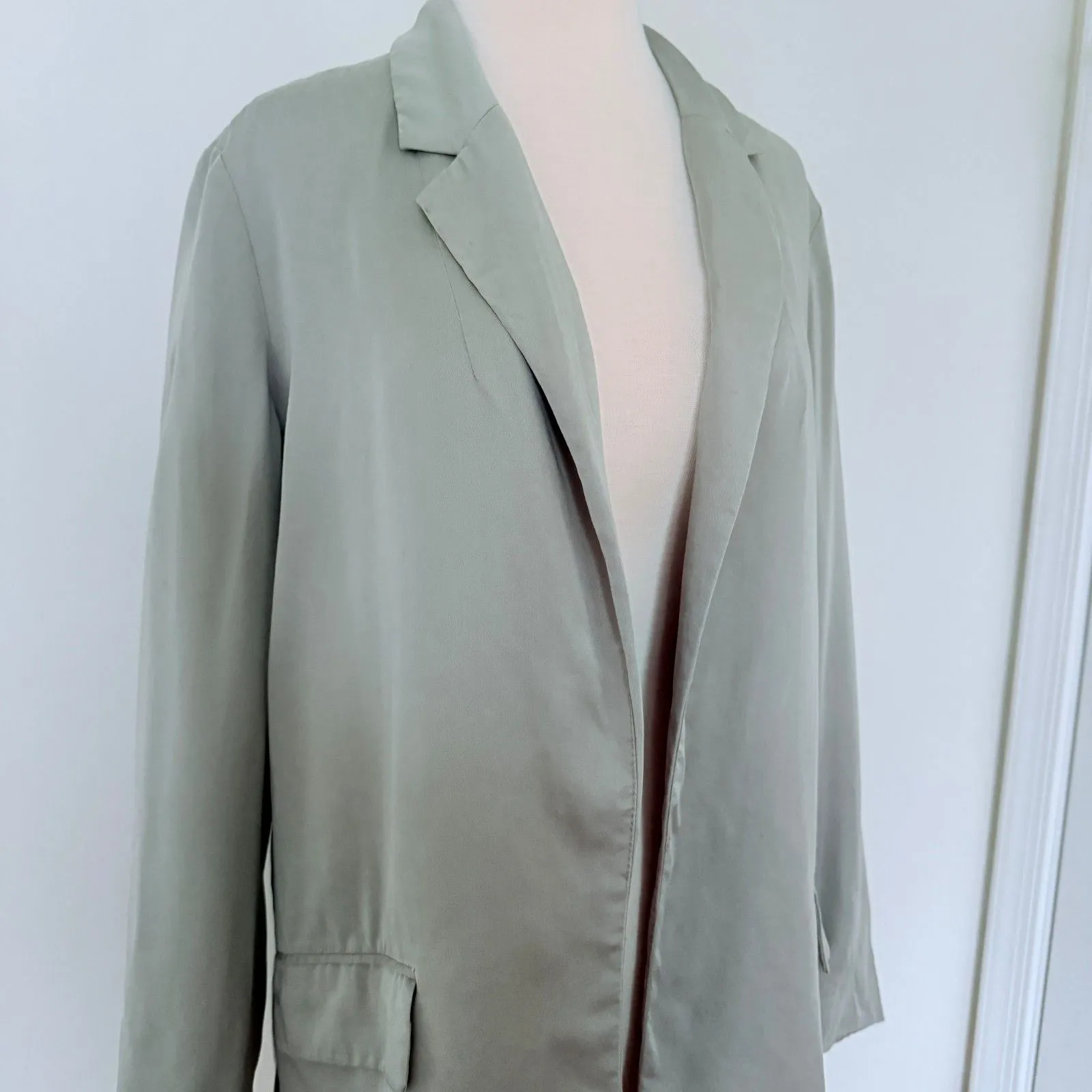 AllSaints Alva Pistachio Blazer Minimal Sleek Nightout Officecore Lyocell Sz 2 - Image 4
