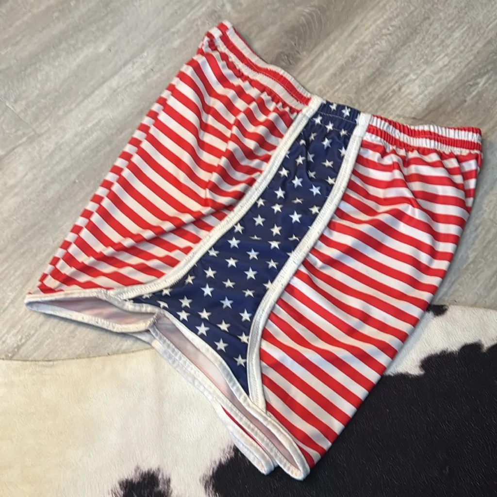 ♥️💙American Flag Stretchy Shorts•Size:XL💙♥️ Blue - Image 3
