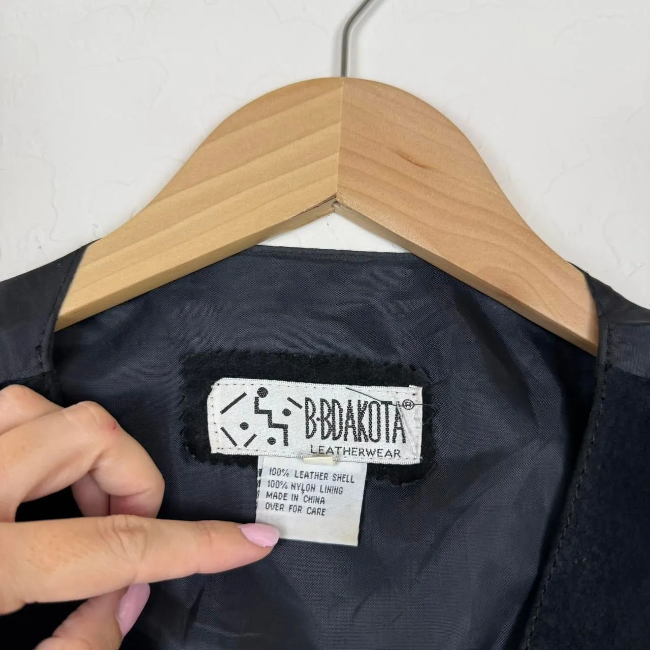 Vintage Y2K BB Dakota black suede leather vest with button front and pockets - Image 4