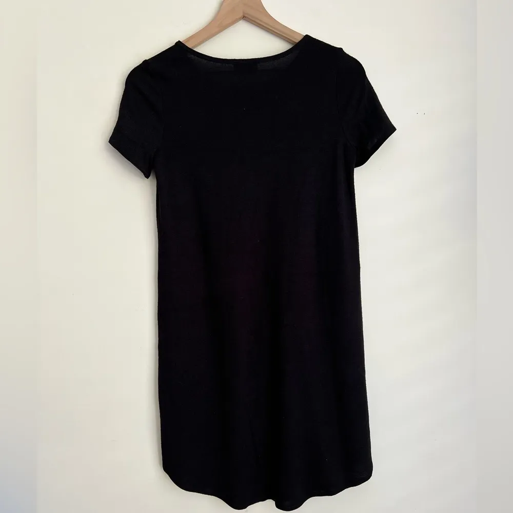 Aritzia Wilfred free women black short sleeve mini dress S - Image 2