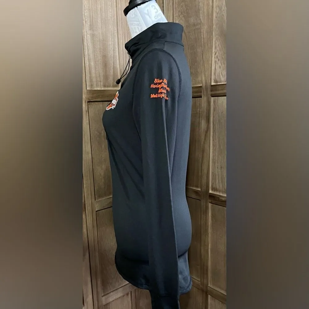 Harley Davidson Black Half Zip Blouse. Black Size M - Image 6