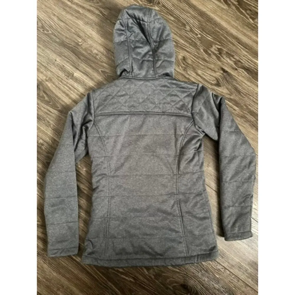 Columbia Jacket Women’s XS Gray Quilted Long Sleeve Zipper Hooded Coat Knit - Image 7