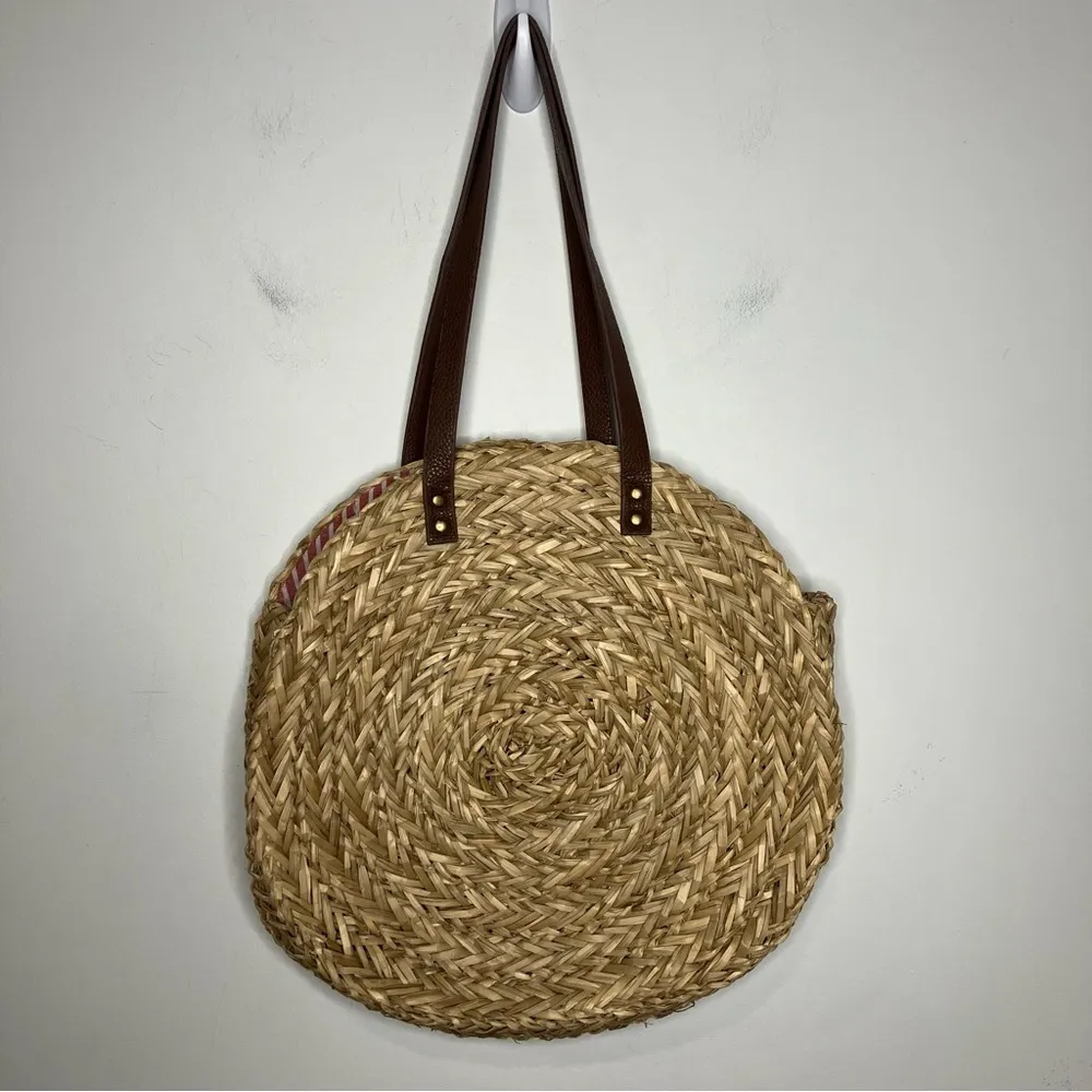 Joules Modena natural raffia‎ round summer bag shoulder bag Brown - Image 4