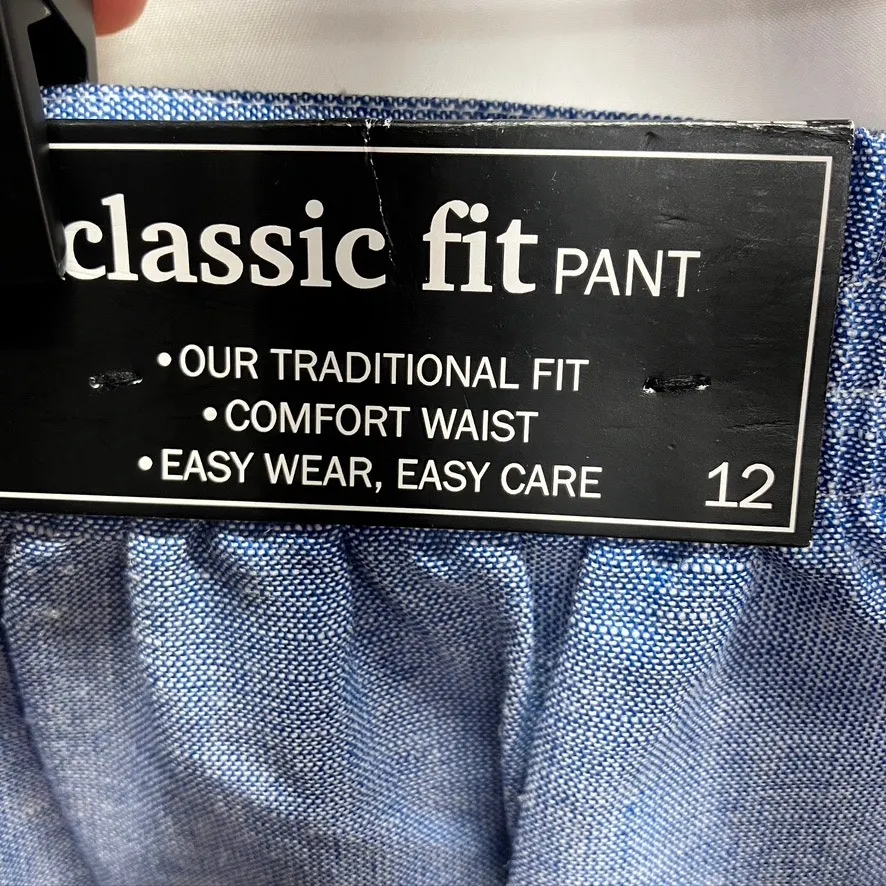 Alfred Dunner Classic Fit Pant Womens 12 Linen Blend Lightweight White Lotus New - Image 12