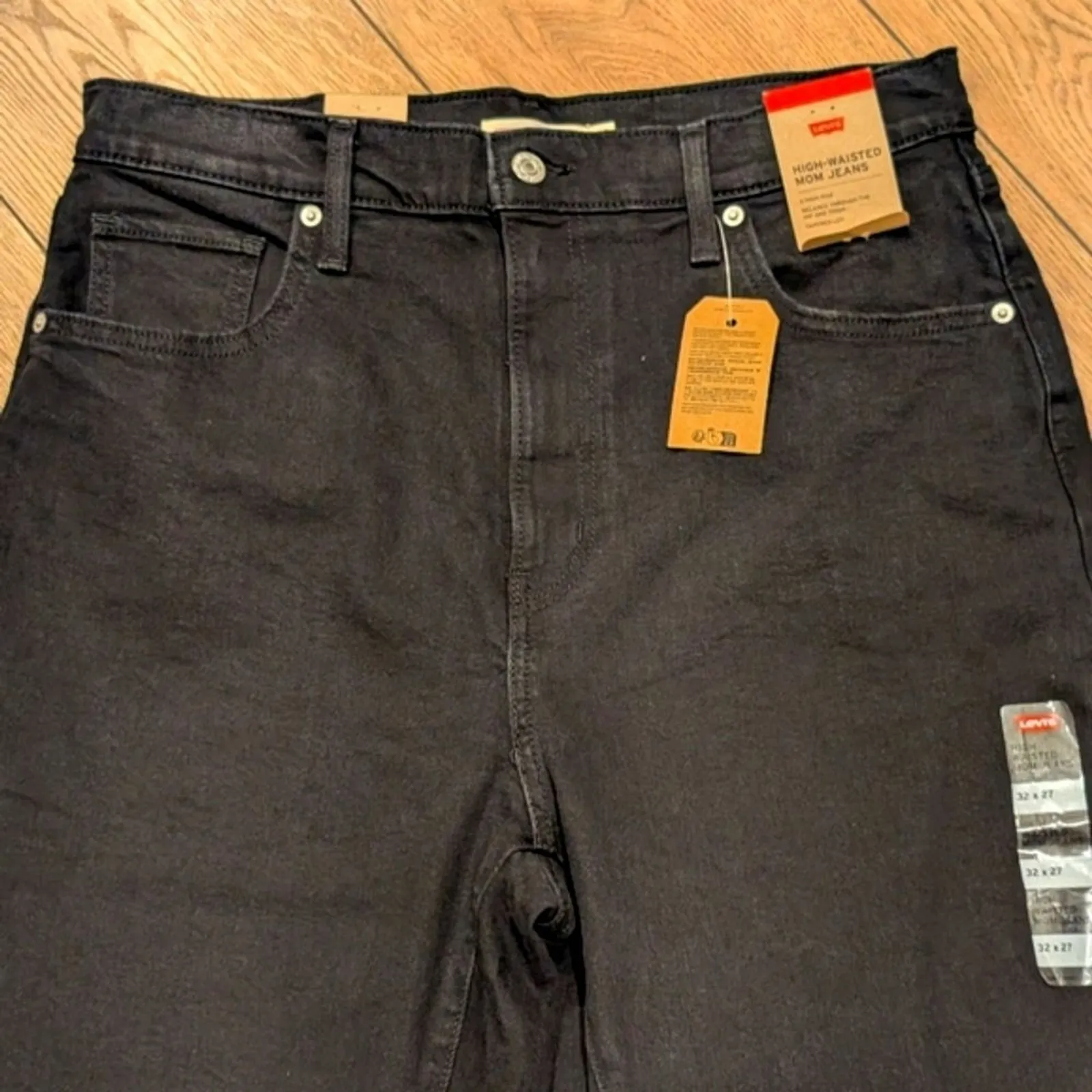 NEW‎ Levi's Womens 32 Jeans High Rise Mom 90s Style Black Denim Tapered Leg NWT - Image 3