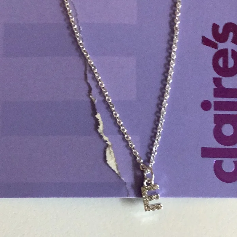 Claire's Silver and Gold Initial 'E' 16’Necklace Set. New In Package. - Image 2