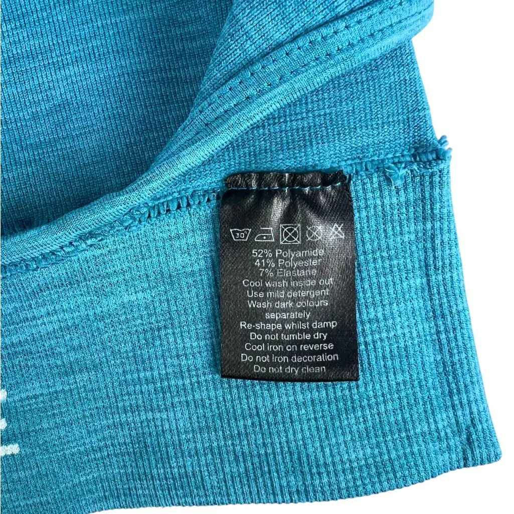 Alphalete Vault Sports Bra Cayman Turquoise Blue Cross Back Size Small - Image 7