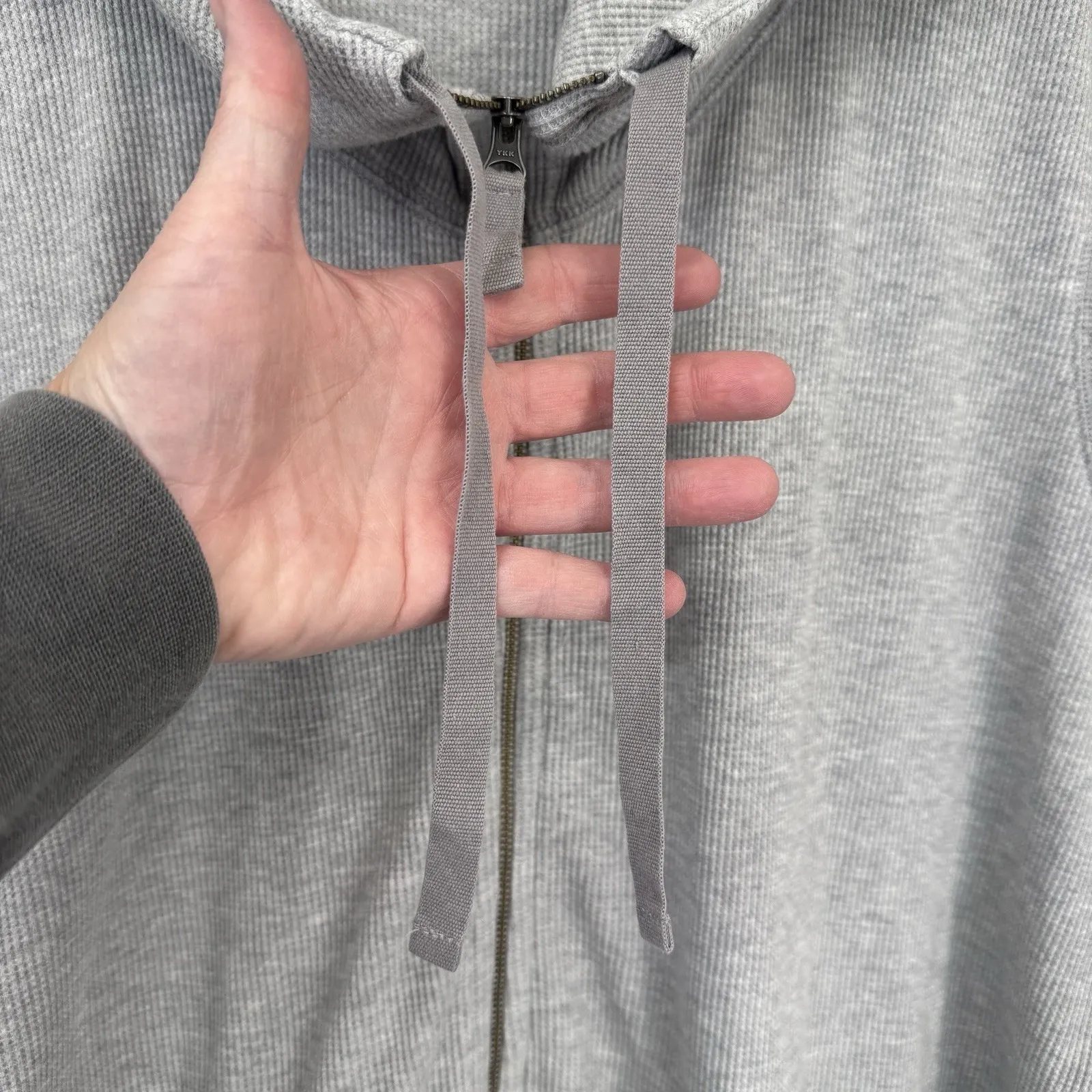 Carhartt Full Zip Waffle Knit Jacket Women XXL 20 Gray Cotton Blend Hood Pockets - Image 6