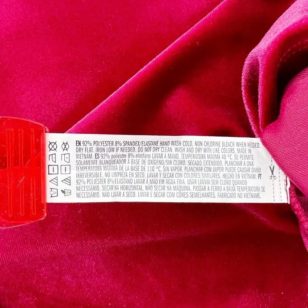 Forever 21 Bright Pink Sleeveless Velour Shift Dress Size Medium - Image 6