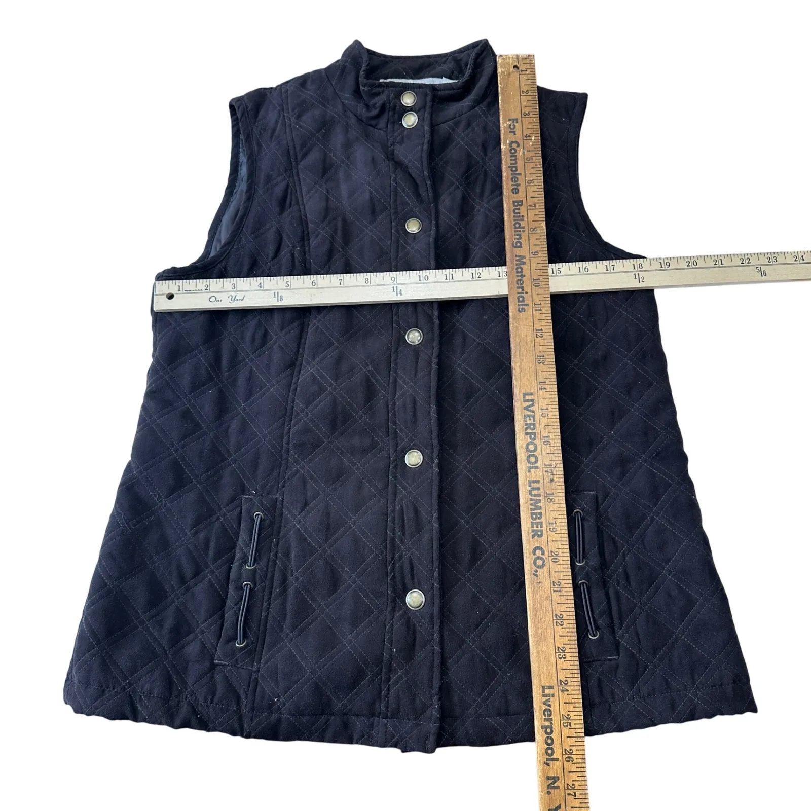 Breckenridge Quilted Vest Pockets Button Front Sleeveless Brown Women Medium - Image 9