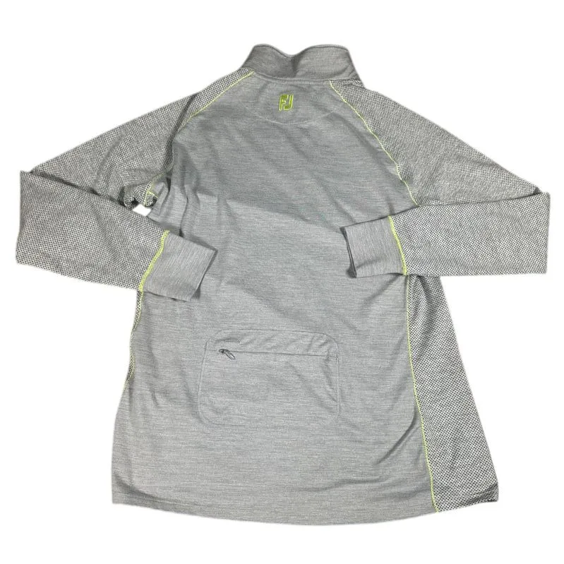 FootJoy FJ Gray‎ Athletic Quarter Zip Pullover Golf Top Neon Accent Performance - Image 4