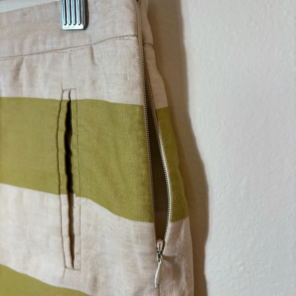 J. Crew Linen Cotton Striped Mini‎ Skirt Size 2 - Image 3