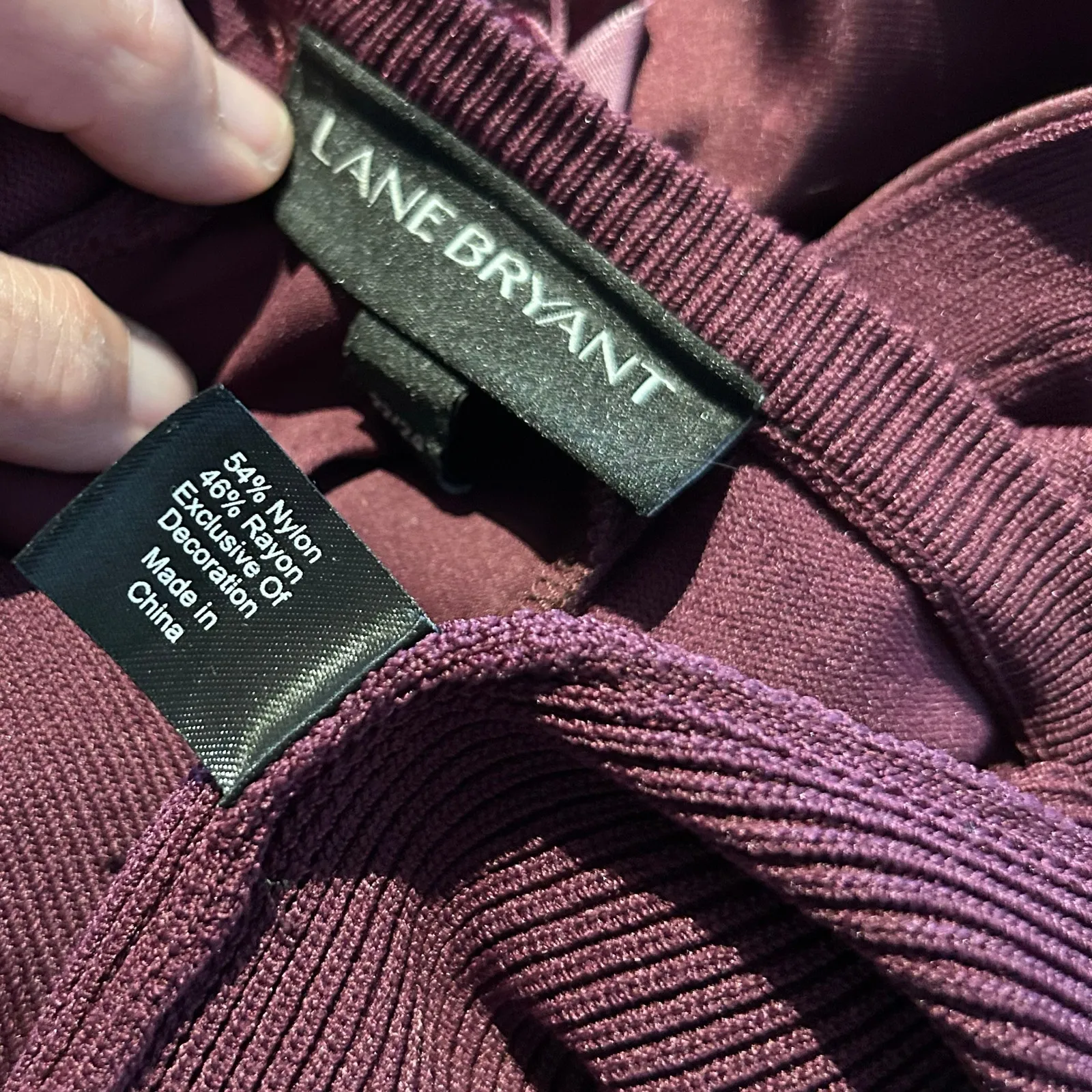 Lane Bryant Burgundy Top 22/24 Peplum Velvet Corset Ties in Back Boho Cottage - Image 8