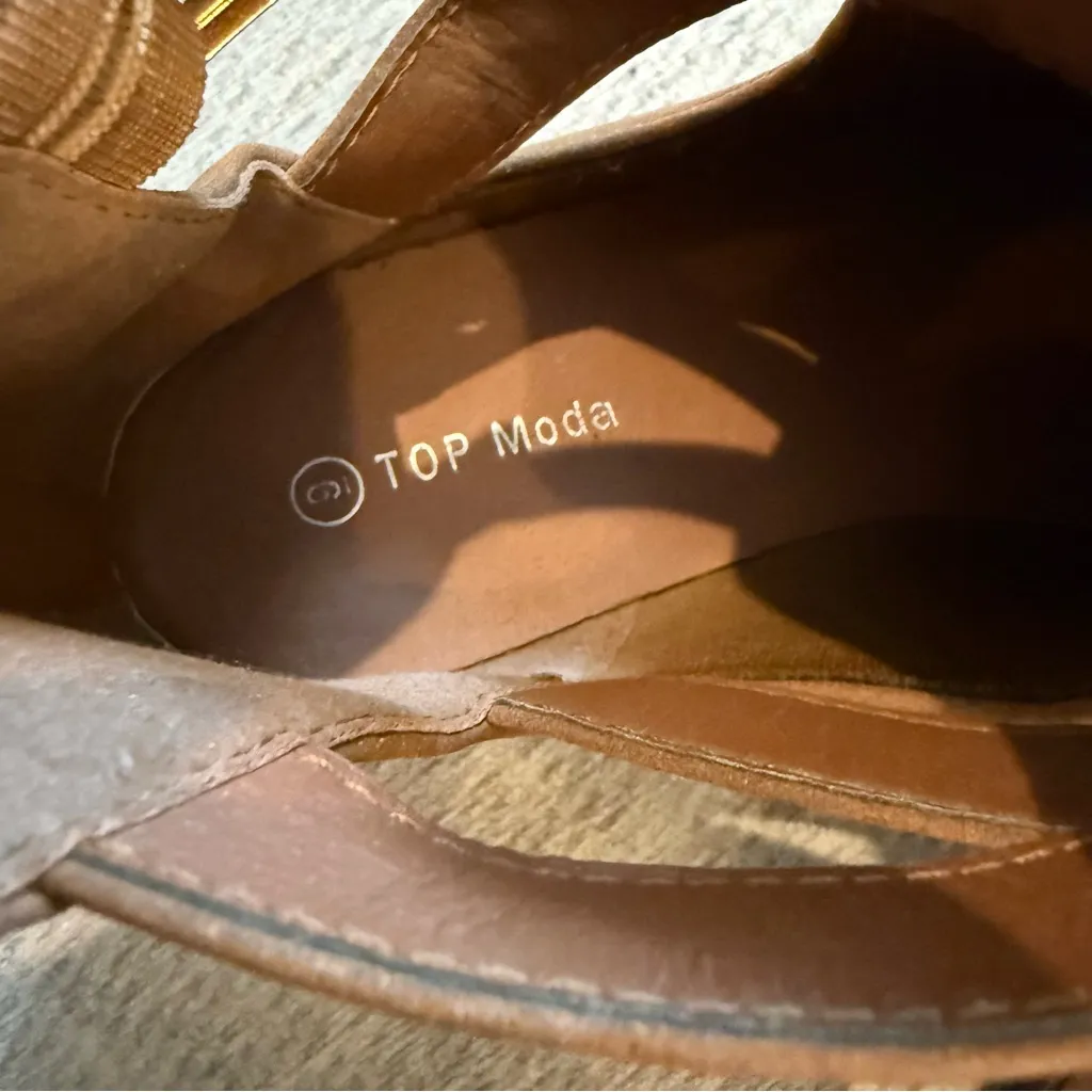 Top Moda Brown Ankle Boots with Buckle Detail 9 - Image 8