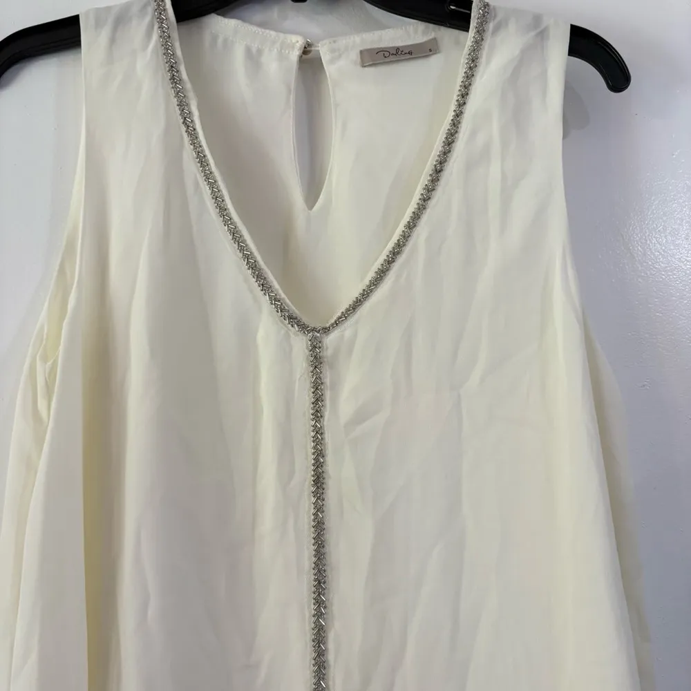 Darling Whimsy Trapeze Dress Beaded Whimsy Fairycore fairy Dainty Cream Sheer - Image 5