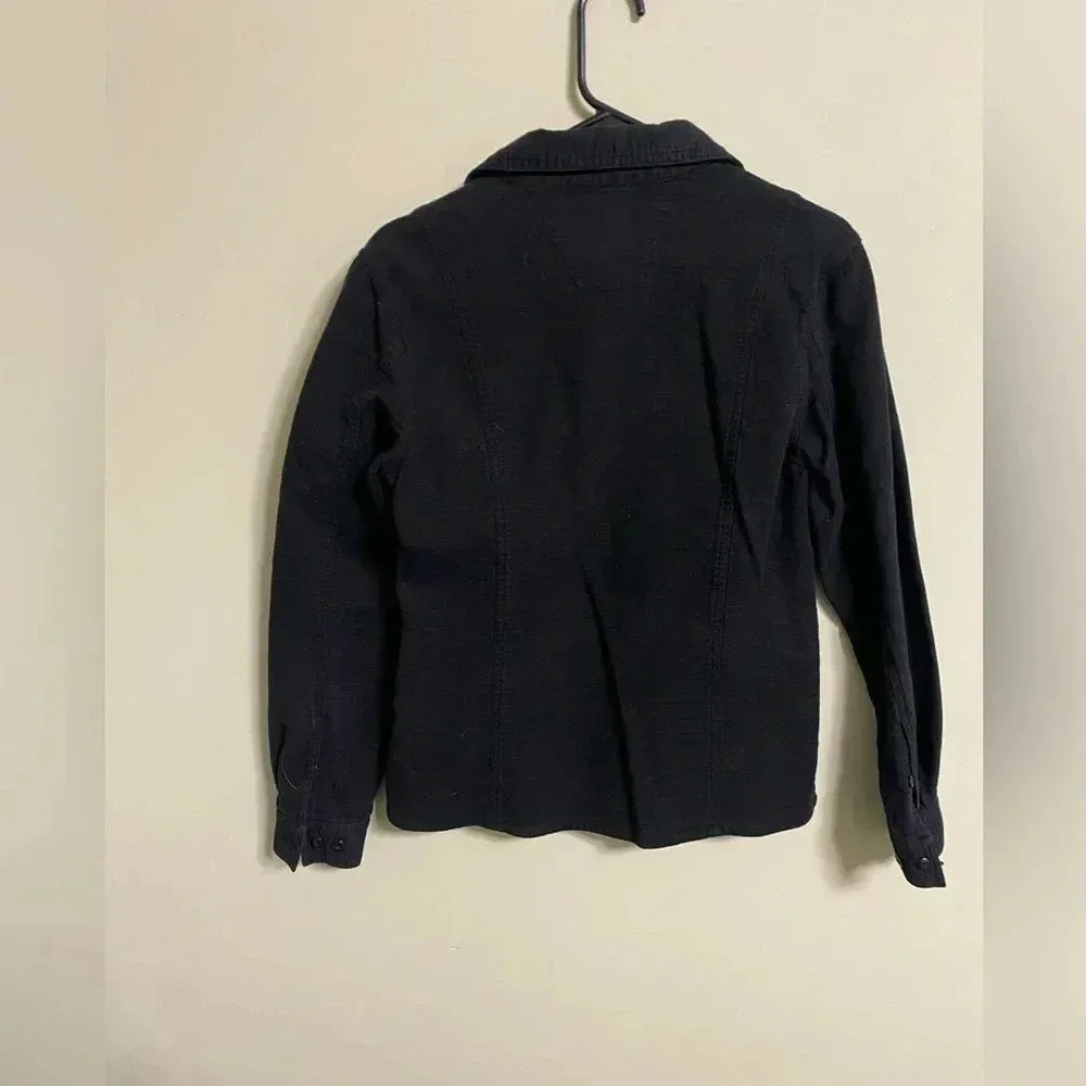 Harley Davidson Black Lace Neck Textured Pullover Top / Jacket Medium M - Image 3