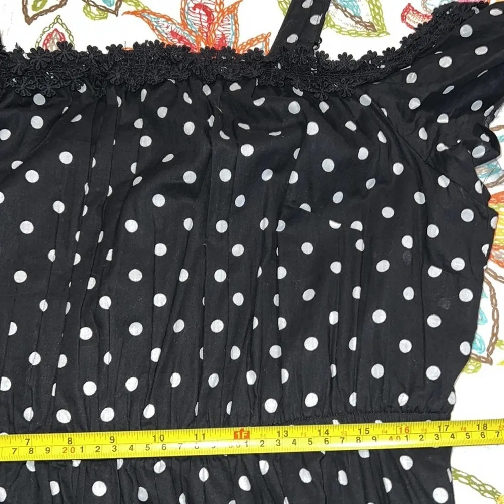 LANE BRYANT size 14/16 cold shoulder ruffle polka dot dress lined dress up new - Image 3