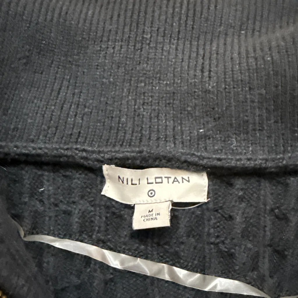 Women's Nili Lotan (for Target) Black Cable Knit Quarter - Image 6